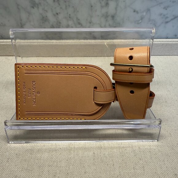 Louis Vuitton Vachetta Leather Luggage Tag & Poignet Set - Picture 1 of 2